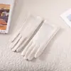 Luvas Quentes Femininas para Ciclismo ao Ar Livre, Camurça com Strass Brilhante Total, Compatíveis com Tela de Toque, Prova de Frio, Luvas com Dedos Separados e Cravejadas de Strass
