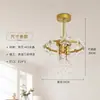 Candelabro de cristal de estilo francés, de lujo ligero, para la entrada, el pasillo o el ventanal; diseño de pétalo dorado, iluminación de balcón estilo princesa