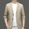Terno Casual Fino Masculino Primavera e Outono Novo Simples de Negócios Masculino Cor Sólida Roupa de Trabalho Top de Terno Masculino