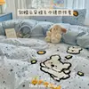 Juego de Ropa de Cama de Cuatro Piezas Bordado de Dibujos Animados Clase A, Sábana de Algodón Puro, Funda de Edredón, Funda de Colcha para Dormitorio, Juego de Tres Piezas, Sábana Ajustable 4