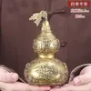 Juego de Calabaza de Latón Cuatro Estaciones Ping An Fu Lu Shou Artesanía Metálica Decoraciones para Ventana Oficina Escritorio