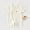 Macacão de bebê verão manga curta roupas finas macacão recém-nascido algodão mo jacquard harper roupas de escalada de bebê