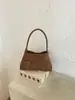Bolsa de ombro de alta qualidade com padrão trançado transfronteiriço, nova bolsa de mão elegante e retrô para mulheres, adequada para o uso diário e como bolsa de ombro