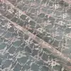 Tejido de Encaje de Malla Jacquard Hueco de Poliéster de Ancho Completo No Elástico para Ropa y Cortinas de Puerta