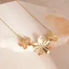 Colar de Flores de Design Personalizado Europeu e Americano Luxo Leve Nicho Alta Qualidade Corrente de Clavícula Moda Temperamento Joias Versáteis Atacado