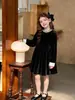 Nueva colección de otoño para niñas: vestidos pequeños de estilo elegante, vestidos de línea A de manga larga para niñas mayores, vestidos largos de estilo coreano, adecuados para comercio electrónico transfronterizo