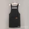Avental impermeável e à prova de óleo masculino e feminino cozinha cozimento cintura cor sólida alça simples bolso grande restaurante roupas de trabalho ampliado