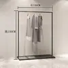 Estante de exhibición para tienda de ropa, estante de ropa de hierro, colgador simple, estante para tienda de ropa para hombre y mujer, exhibición colgante lateral, tipo de piso