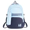 Mochila Escolar Color Block para Estudiantes de Secundaria y Preparatoria, Mochila Trendy de Gran Capacidad para Hombres, Mochila Casual de Tela Oxford, Moda Urbana