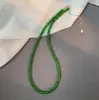 Collar de Cuentas de Calcedonia Verde Meida Cadena de Cola de Plata de Ley S925 Nuevo Chinoiserie Lujo Accesible Cadena de Clavícula de Nicho Nuevo Estilo 2024