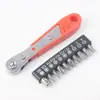 Llave de Carraca Pequeña Dos en Uno, Juego de Varillas de Extensión Hexagonales, Destornillador Cruzado Giratorio de Torque Bidireccional Rápido
