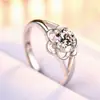 Fuente Decorativa, Suministro de Venta Caliente en Comercio Electrónico Transfronterizo, Anillo de Flor de Ciruelo Abierto para Mujer, Anillo de Diamante Simulado, Joyería de Anillo de Boda Ajustable para Deseos