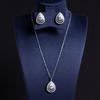 2025 Nuevo Set de Collar y Aretes de Gota de Agua Huecos Multicapa Incrustados con Diamante Colgante de Gota de Agua Accesorios de Moda para Mujer