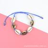 Pulsera bohemia transfronteriza directa de fábrica con concha natural, pulsera versátil tejida a mano con metal chapado