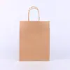 Sacola de compras de papel kraft spot logo personalizado lisa portátil para levar embalagem de restaurante sacola personalizada universal