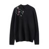Suéter de Cachemir para Mujer Cuello Cheongsam Jersey Prenda Base Estilo Chino Diseño Bordado a Mano Nuevo Otoño e Invierno Suéter de Manga Larga