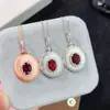 Explosiones plata pura repujada granate natural color vino tinto colgante estilo Joker femenino una generación de pelo