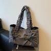 Bolso con Pliegues y Lazo Han Suxi Bolso Tote Nuevo para Mujer 2025 Bolso de Lona de Gran Capacidad Bolso Cruzado