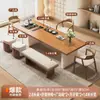 Juego de mesa de té y sillas de madera maciza para uso doméstico, diseño minimalista moderno, mesa de té de estilo nuevo para preparar té, adecuada para el hogar, lujo ligero, recepción y uso de oficina