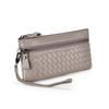 Carteira Longa Tecida de Pele de Ovelha para Mulheres com Zíper Clutch Grande Capacidade Pulseira de Pulso Bolsa Masculina Carteira para Celular