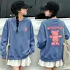 Sudadera Nueva de Otoño 2026 para Niñas con Forro de Felpa, Estampado de Oso, Manga Larga, Top Infantil para Primavera y Otoño, Cuello Redondo, Elegante Ropa de Invierno