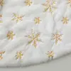 Decorações de Natal Transfronteiriças Saia de Árvore Lantejoulas Flocos de Neve Glitter Pelúcia Curta Saia de Árvore Decoração de Feriado de Natal Saia de Árvore Branca