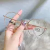 Gafas de red retro con forma poligonal, montura para gafas de miopía terminada, personalidad, multi-luz azul, lente plana, fabricantes, venta al por mayor