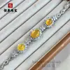 Pulsera de Cabujón de Girasol de Calcedonia Blanco Hielo con Incrustación Completa de Diamantes Plateados en Cobre y Ágata, Nueva Pulsera Exquisita de Lujo Ligero Estilo Chino