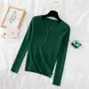 Suéter de punto trenzado con cuello henley suave estilo francés para mujer, nuevo top básico abotonado de corte ajustado para otoño e invierno 2026