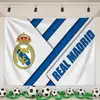 Tapiz del Mundial USA-Canadá-México, Tela de Pared de Fondo del Equipo Estrella del Real Madrid, Tapiz Decorativo de Fondo con el Logo del Equipo del Real Madrid y del Milan