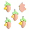 Colgante de Conejo Zanahoria de Resina Lindo de Dibujos Animados Accesorios de Joyería DIY Colgante para Pulsera Llavero W495