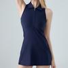 Vestido de golfe europeu e americano de lapela fitness de uma peça para mulheres, secagem rápida, respirável, cintura, esportivo, lazer, ioga