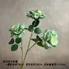 Nueva Flor Artificial Rosa Diamante Estampada en Seda de 3 Cabezas Decoración de Hogar de Alta Gama Decoración de Bodas Accesorios para Fotografía de Flores Flor Artificial