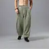 Verão Transfronteiriço Novo Estilo Chinês Calças Largas Masculinas Calças Longas Lanterna Soltas Calças de Treino Calças Casuais de Meditação