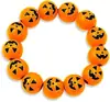 Pulseira de Abóbora e Aranha para Halloween 2025 para Mulheres e Homens Pulseira Ajustável de Contas de Madeira Adequada para Pulseira do Festival dos Fantasmas