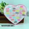 Juego de 36 pares de pendientes de plástico con forma de corazón y diamantes de imitación para mujer, venta al por mayor, productos transfronterizos.