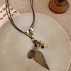 Collar estilo bohemio para mujer Collar chino estilo étnico vacacional gargantilla cadena de clavícula de nicho de lujo ligero de alta gama