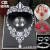 Set de Tres Piezas Corona Nupcial Joyería para Boda Accesorios para Boda Tocado Estilo Coreano Joyería para Boda Collar Aretes