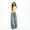 Jeans Anchos de Pierna Recta, Ajuste Holgado, Estilo Retro Americano, Naranja Infantil, para Mujer, Adelgazantes, de Nicho, Casual, Versátiles.