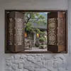 Porta e janela estilo antigo treliça de madeira maciça estilo chinês tela divisória de escultura em madeira Dongyang janela de hall de entrada janela de madeira edifício antigo