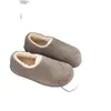 Peluche de Papa Zapato Birkenstock para Mujer Zueco de Suela Gruesa Zapatos de Piel Abrigo de Otoño e Invierno Zapatos Calientes de Algodón sin Cordones