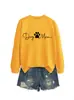 Amazon Wish comercio exterior transfronterizo casual simple y divertido para mujer madre de perro huella media sudadera de otoño e invierno