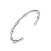 Pulsera de Bambú Abierta en Forma de C Retro Transfronteriza Europea y Americana para Mujer, Acero de Titanio Dorado de 18 Quilates No Descolorante Joyería de Alta Gama Venta al por Mayor