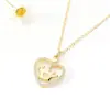 Versátil Simple Chapado en Cobre Color 18K que Conserva el Color Corona Corazón Colgante Collar con Forma de O para Mujer, Joyería de Colgante Encanto de Lujo Ligero Personalizado