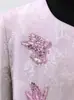 Foto Real de Nueva Chaqueta de Satén Jacquard Estilo Chino de Alta Gama para Madres, Ropa para Mujeres de Mediana Edad, Elegante y con Estilo Top Estilo Chanel para Mujeres
