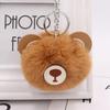 Lindo llavero con bola de pelo de oso bordado, colgante de muñeco de peluche, bolso, regalo, fábrica al por mayor
