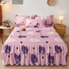 Saia de Cama Dupla Renda Transfronteiriça Conjunto de Três Peças Cobertura de Cama Espessa Antiderrapante Saia de Cama Cobertura de Cama de Peça Única Saia de Cama Atacado