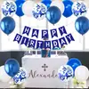 Set de Globos con Banderín de Cola de Pez Feliz Cumpleaños Transfronterizo Decoración de Fiesta para Pared de Fondo Infantil Arreglo de Cumpleaños