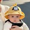 Chapéu de Bebê Estilo Fino Primavera e Outono Proteção Solar Pulôver Estilo Coreano Bebê Pinguim Fofo Chapéu de Pescador Menino Chapéu de Sol