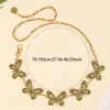 Cadena de Cintura Metálica Hueca Mariposa Retro Transfronteriza Cadena de Cintura Incrustada con Pedrería de Alto Grado Cadena de Cintura Versátil para Vestido Casual